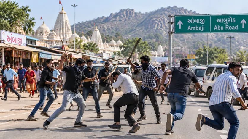 Armed Group Attack Reported Near Ambaji-Abu Road, Sparking Fear