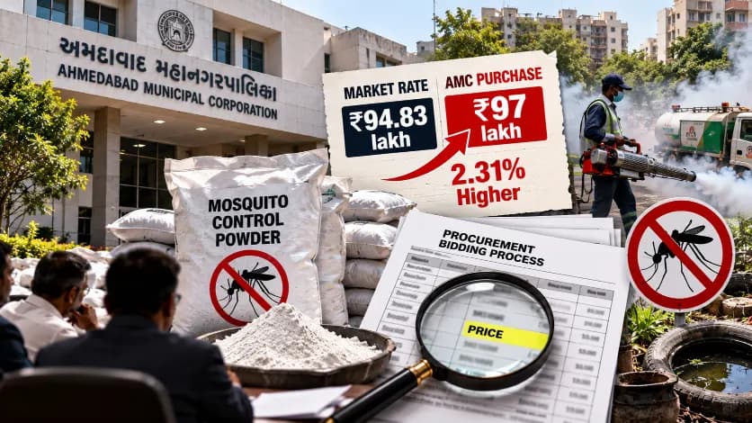 AMC Faces Questions Over ₹97 Lakh Mosquito-Killer Powder Purchase AMC Faces Questions Over ₹97 Lakh Mosquito-Killer Powder Purchase