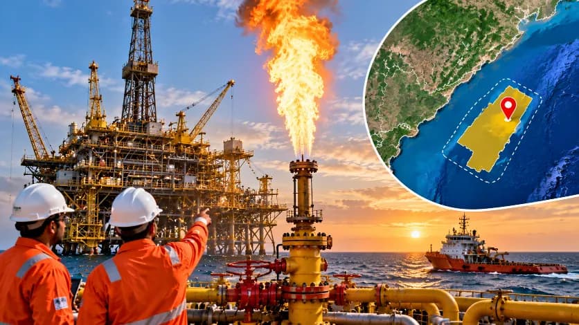 New Natural Gas Discovery in Krishna-Godavari Basin Records Flow of Up to 200,000 Cubic Metres per Day