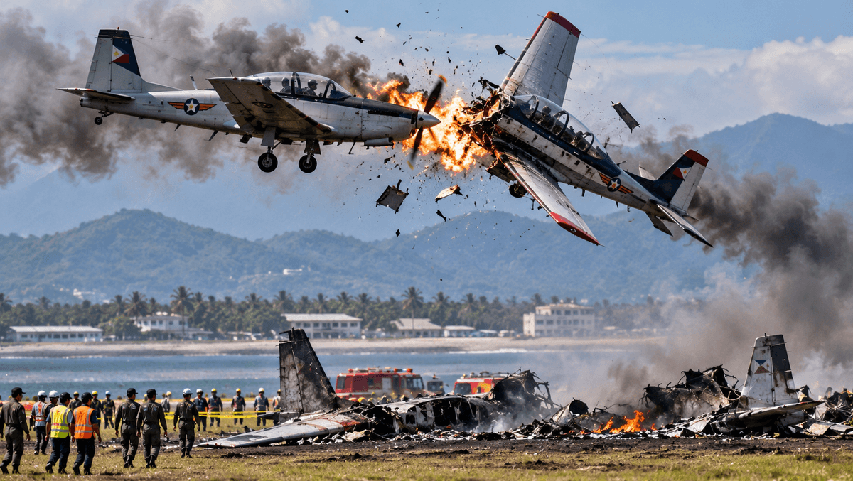 Two Philippine Air Force Trainer Planes Collide, Killing Four Pilots Two Philippine Air Force Trainer Planes Collide, Killing Four Pilots