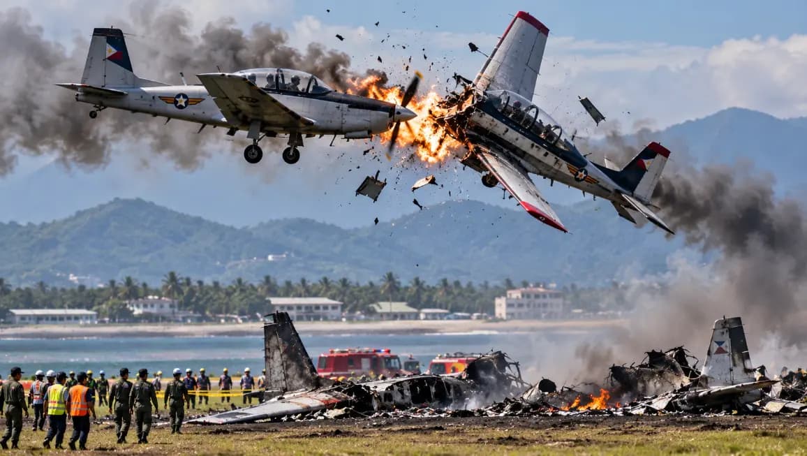 Two Philippine Air Force Trainer Planes Collide, Killing Four Pilots Two Philippine Air Force Trainer Planes Collide, Killing Four Pilots