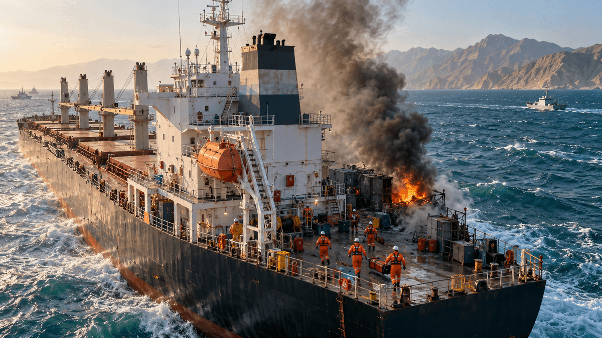 Missile Attack on Indian Vessel in Strait of Hormuz, 11 Injured Missile Attack on Indian Vessel in Strait of Hormuz, 11 Injured