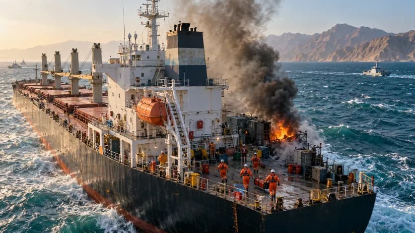 Missile Attack on Indian Vessel in Strait of Hormuz, 11 Injured