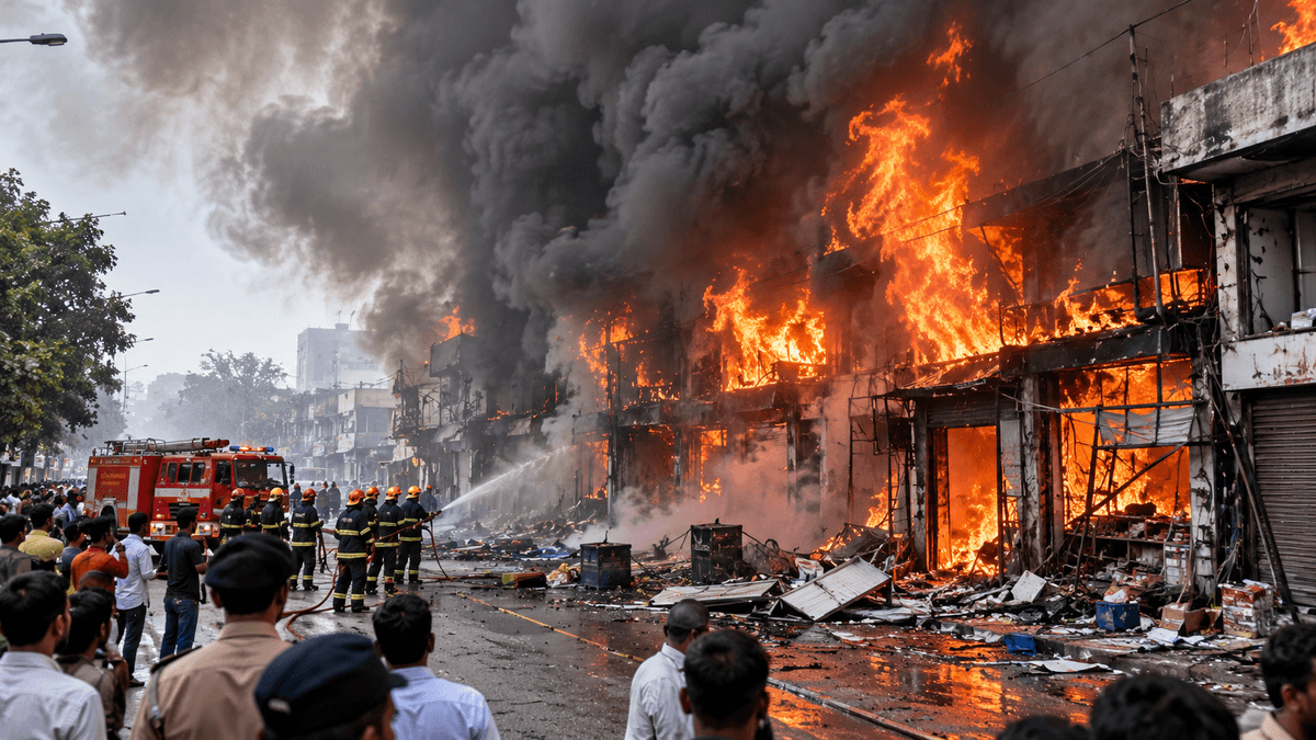 Massive Fire in Noida Sector 125 Guts Shops, One Person Reportedly Dead Massive Fire in Noida Sector 125 Guts Shops, One Person Reportedly Dead