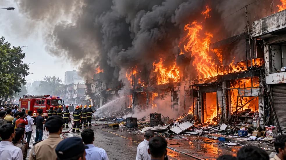 Massive Fire in Noida Sector 125 Guts Shops, One Person Reportedly Dead