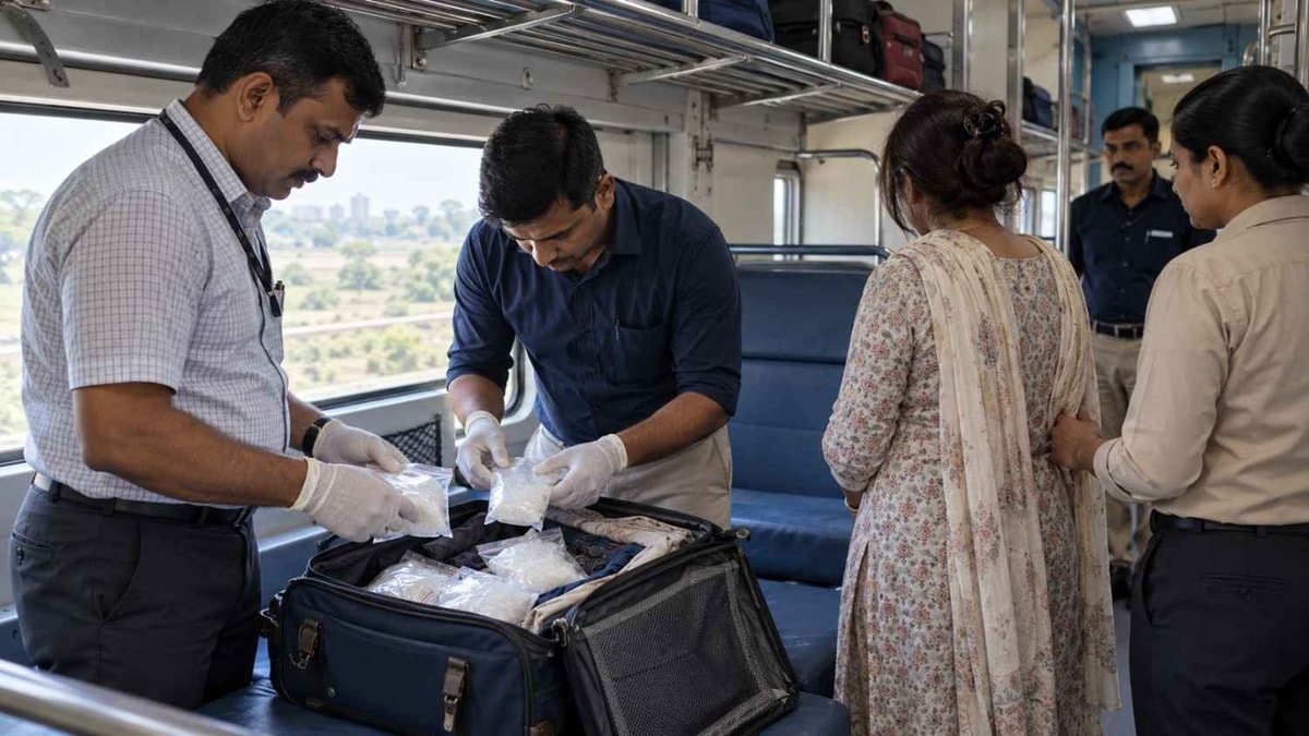 Woman Held with MD Drugs on Paschim Express in Vadodara Woman Held with MD Drugs on Paschim Express in Vadodara