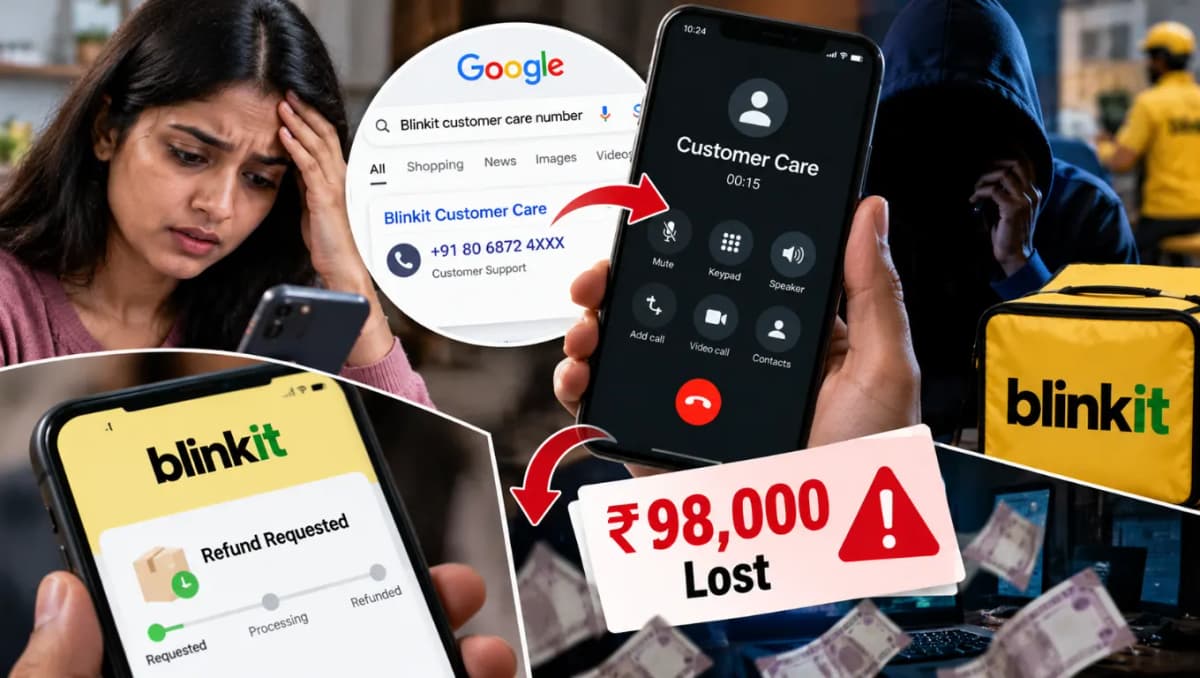 Bengaluru Woman Loses ₹98,000 in Fake Blinkit Customer Care Refund Scam