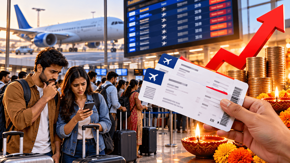 Significant Increase in Flight Ticket Prices Before Diwali Significant Increase in Flight Ticket Prices Before Diwali