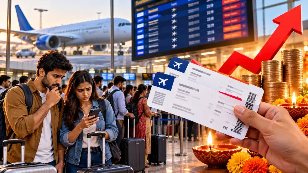 Significant Increase in Flight Ticket Prices Before Diwali Significant Increase in Flight Ticket Prices Before Diwali